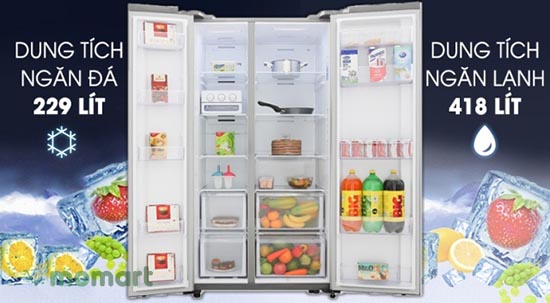 Tủ Lạnh Samsung RS62R5001M9/SV có dung tích lớn