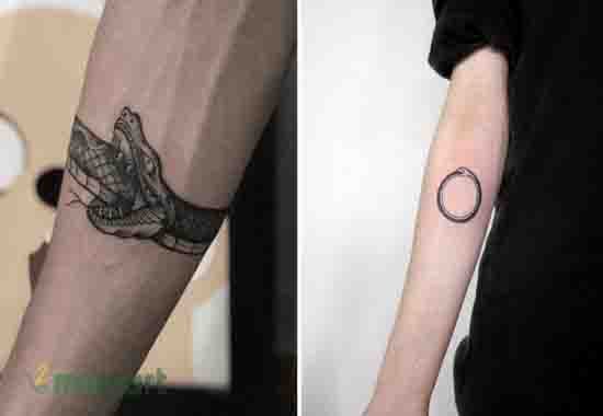 Hình tattoo rắn cắn đuôi thể hiện sự tái sinh