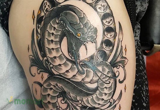 Tattoo rắn hóa rồng với những họa tiết vân mây độc đáo