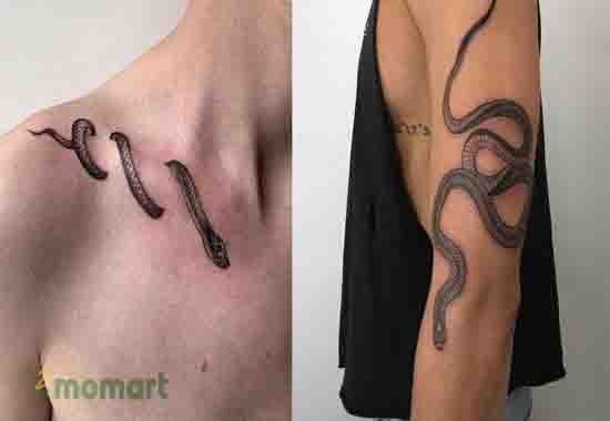 Mẫu tattoo rắn thể hiện tính độc lập và tự chủ của chủ nhân