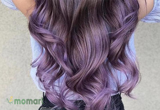 Kiểu tóc màu tím khói balayage