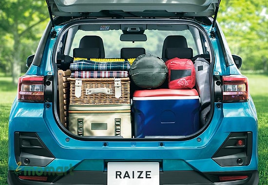 Khoang hành lý xe Toyota Raize có dung tích rộng rãi