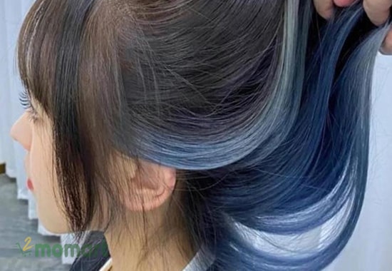 Tóc màu xanh dương trên nền tóc xám cực hot