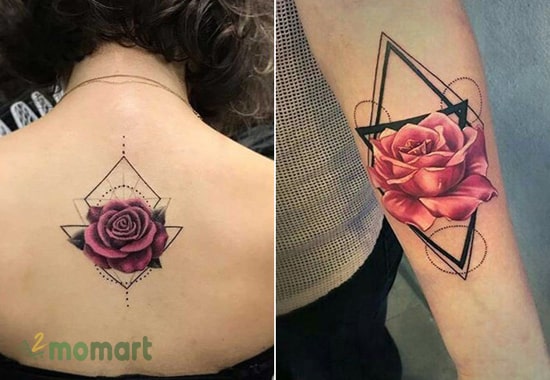 Tattoo hoa hồng và tam giác mang nhiều ý nghĩa đặc biệt