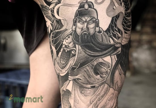 Hình tattoo mini cực kỳ ấn tượng về anh hùng Triệu Vân