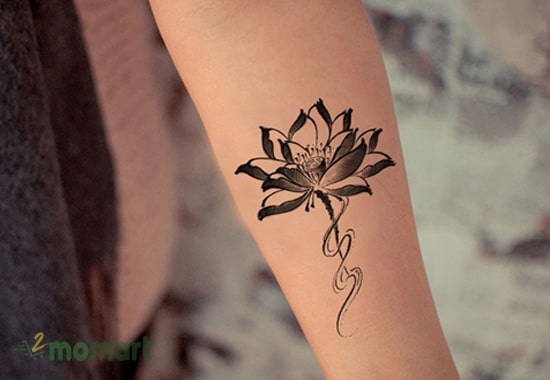 Một hình tattoo hoa sen ở cánh tay sẽ giúp bạn thêm cá tính