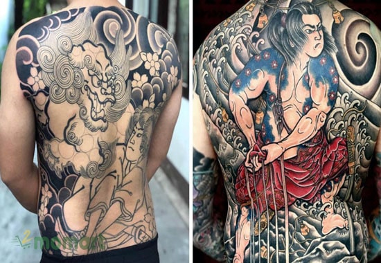 Yakuza tattoo hình xăm Nhật cổ kín lưng đầy cá tính 