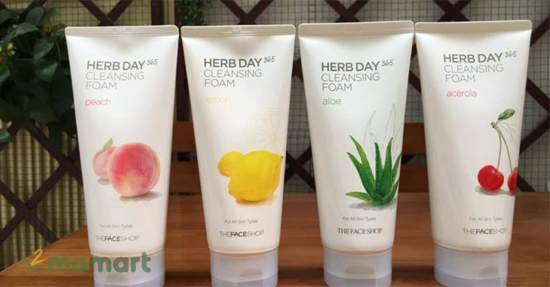 Sữa rửa mặt The Face Shop Herb Day 365 dịu nhẹ