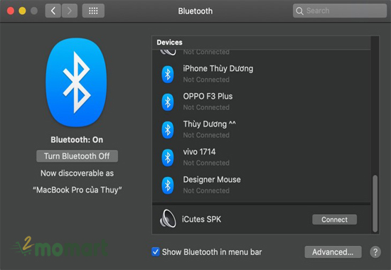 Kết nối loa bluetooth với máy tính trên macbook