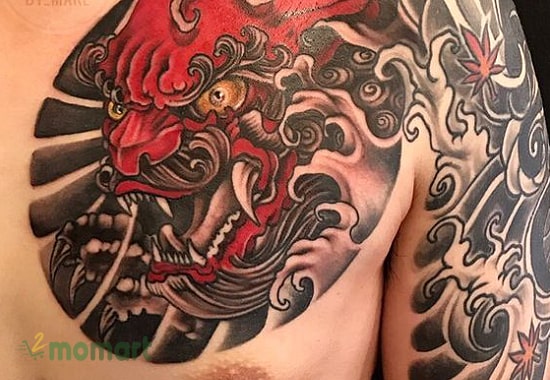Tattoo kỳ lân ở ngực đẹp hình Nhật cổ cho nam