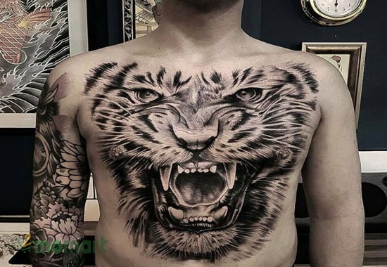 Tattoo phác họa hình ảnh con vật chi tiết và đậm chất nam tính