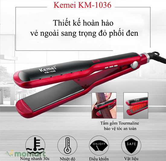 Máy duỗi tóc KEMEI KM-1036 thông minh