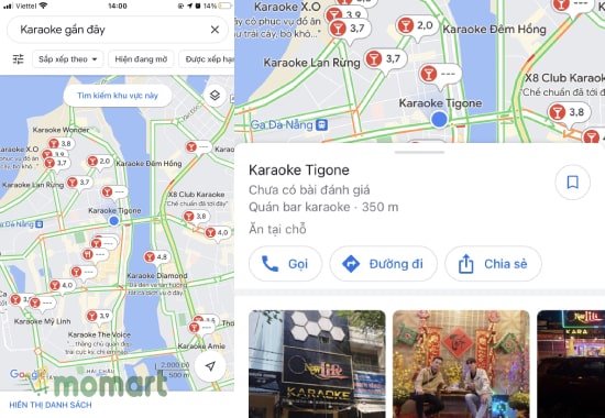 Cách tìm quán karaoke gần đây bằng Google Maps