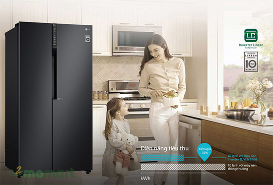 Bảo quản thực phẩm tốt hơn cùng tủ lạnh lg inverter 613 lít gr-b247wb