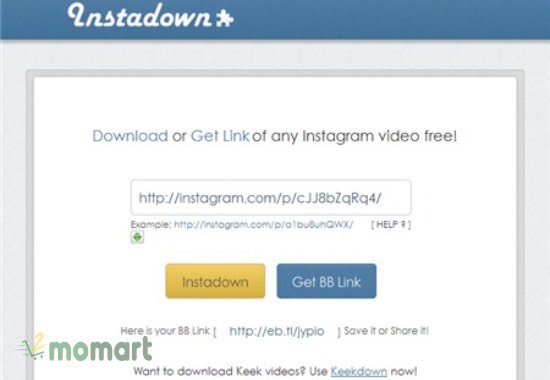 Download video Instagram nhờ ứng dụng Instadown