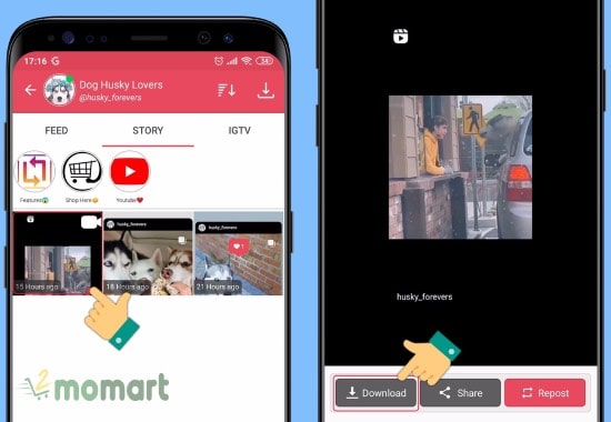 Hướng dẫn Tải video Instagram về điện thoại Android