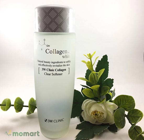 Nước hoa hồng 3W Clinic Collagen Clear Softener với nắp vặn rất tiện khi sử dụng