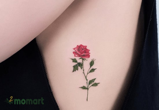 Bông hoa hồng là mẫu xăm đẹp được nhiều người yêu thích