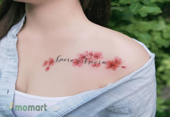 Mẫu hình tattoo hoa anh đào cho nữ đầy sức hút
