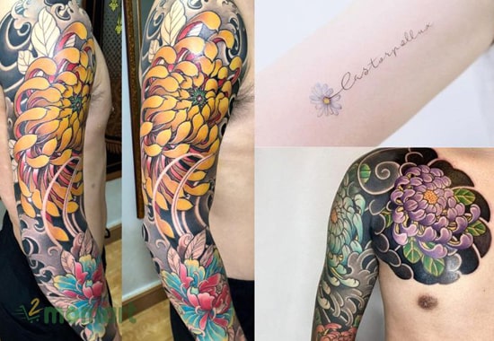 Tattoo hoa cúc là ý tưởng tha thu độc đáo
