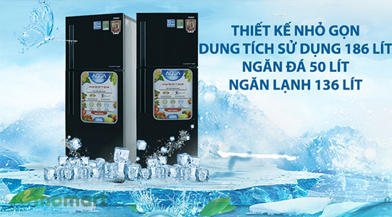 Thiết kế thanh lịch của tủ lạnh Aqua AQR-I209DN (DC)