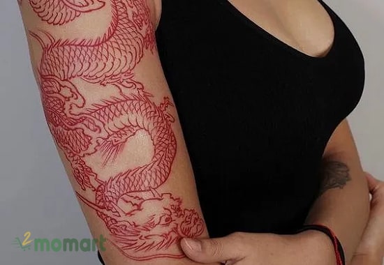 Tattoo rồng quấn bắp tay cho nữ đẹp