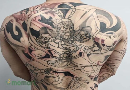 Mẫu tattoo Tôn Ngộ Không đấu chiến thắng Phật nổi bật