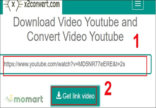 Dán link video cần tải và chọn theo hướng dẫn