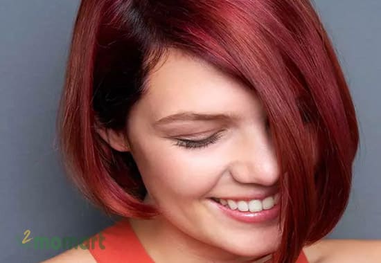 Kiểu tóc bob nhuộm đỏ cherry tạo thêm điểm nhấn cho mái tóc