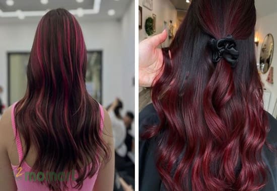 Kiểu tóc đỏ cherry highlight giúp bạn thu hút mọi ánh nhìn