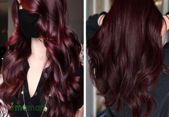 Mẫu tóc nhuộm đỏ cherry uốn sóng mang đến diện mạo tươi tắn