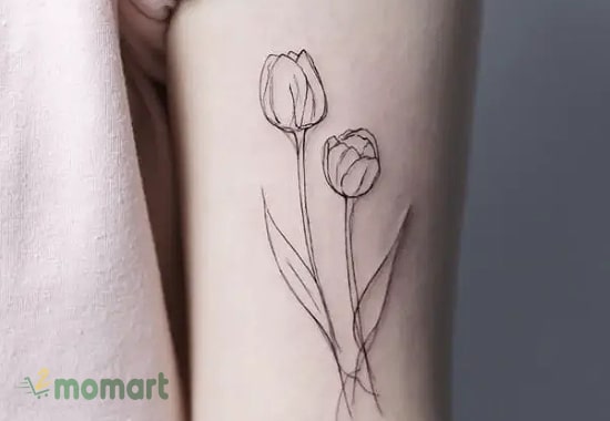 Hình xăm hoa Tulip đen trắng đẹp nhất