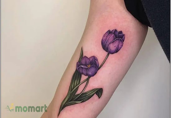 Ý nghĩa hình xăm hoa Tulip tím đẹp