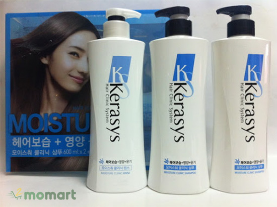 Kerasys Moisture màu xanh giúp tóc mềm mại