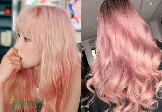 Tóc ombre hồng pastel vàng tây giúp nàng thêm nổi bật