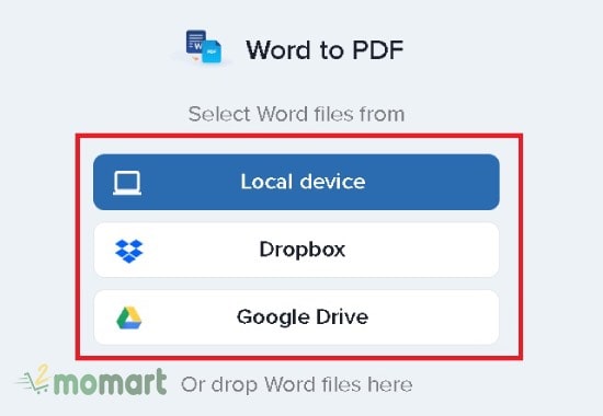 Cách đổi Word sang PDF nhờ trang pdfonline.com