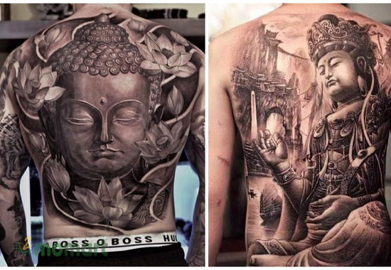 Hai thiết kế hình xăm full lưng Phật đẹp nhất