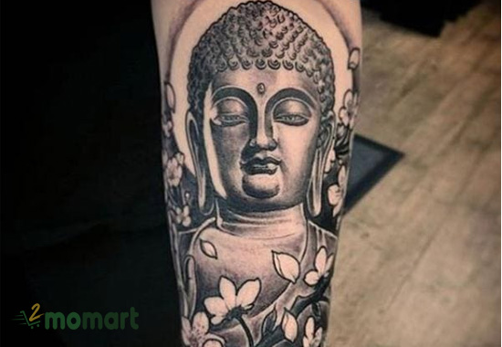 Hình xăm Phật ở bắp tay đẹp dành cho nam