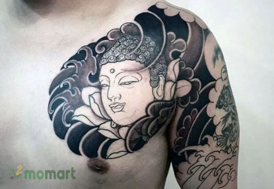 Hình xăm Phật ở ngực dành cho nam giới