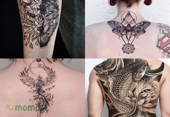 Một mẫu tattoo kết hợp giữa hoa văn và động vật đầy ấn tượng