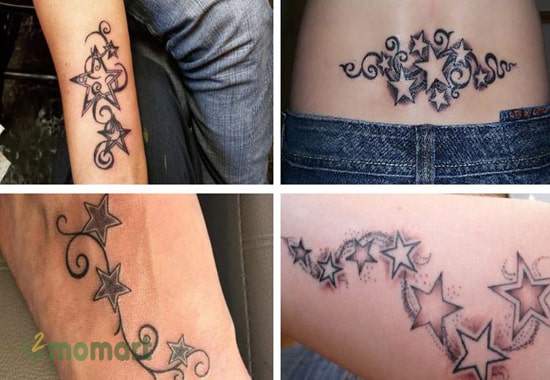 Một mẫu tattoo hoa văn ngôi sao được nhiều người lựa chọn