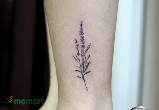 Xăm hoa lavender mang vẻ đẹp vô cùng nhẹ nhàng