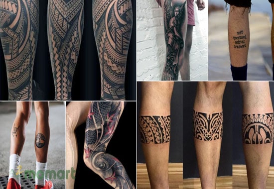 Mẫu hình tattoo Nhật cổ cực kỳ phong cách trên chân