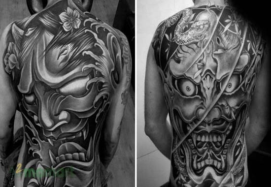 Mẫu tattoo mặt quỷ trên lưng được nhiều người lựa chọn