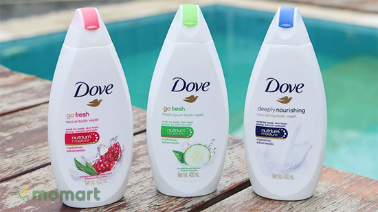 Sữa tắm Dove Go Fresh có chứa thành phần thiên nhiên đặc biệt bên trong