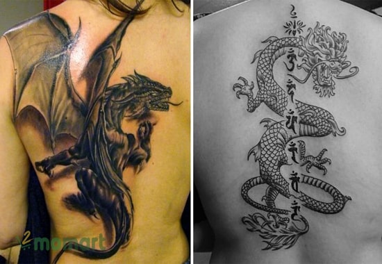 Tattoo con rồng với các chi tiết đầy cuốn hút