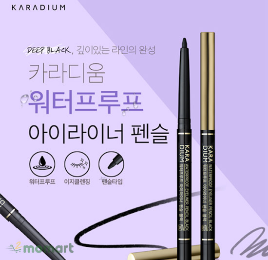 Sử dụng được cho mọi loại da với Karadium eyeliner pencil black