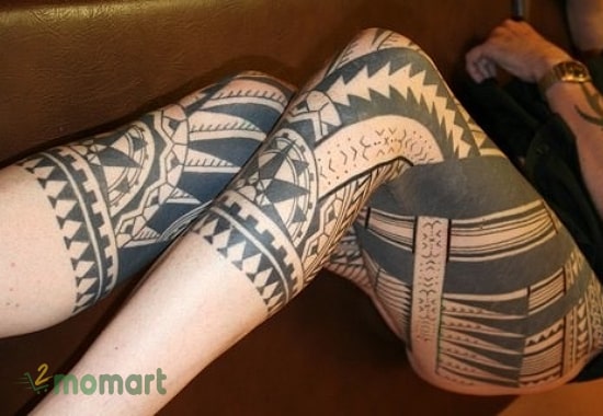 Hình xăm Maori full chân dành cho nữ