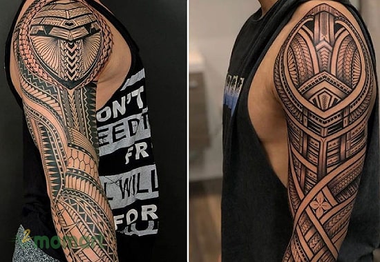 Hình xăm Maori full tay có thể phô bày hết vẻ đẹp của hình Maori
