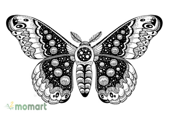 Thiết kế hình xăm bướm đêm chất lừ